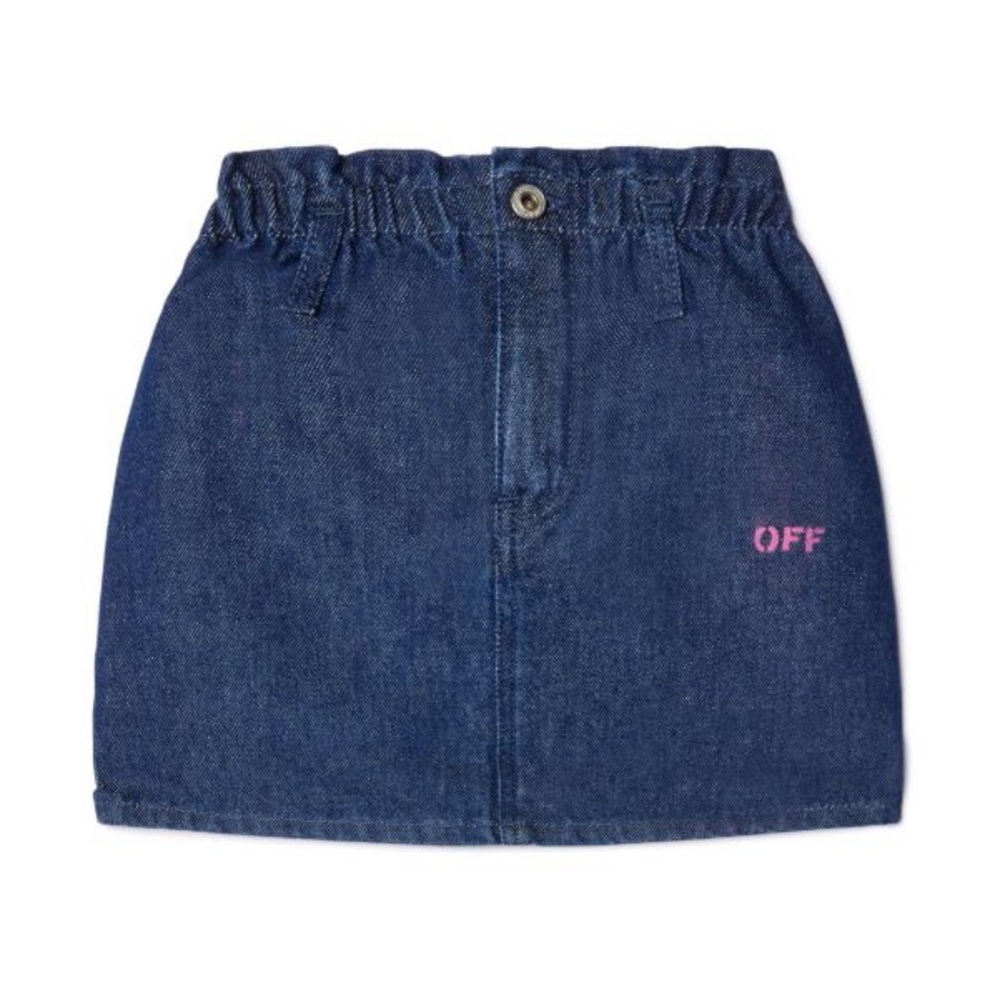 OFF-WHITE Girl's Off Stamp Plain Denim Skirt NWT Size 14 Kids